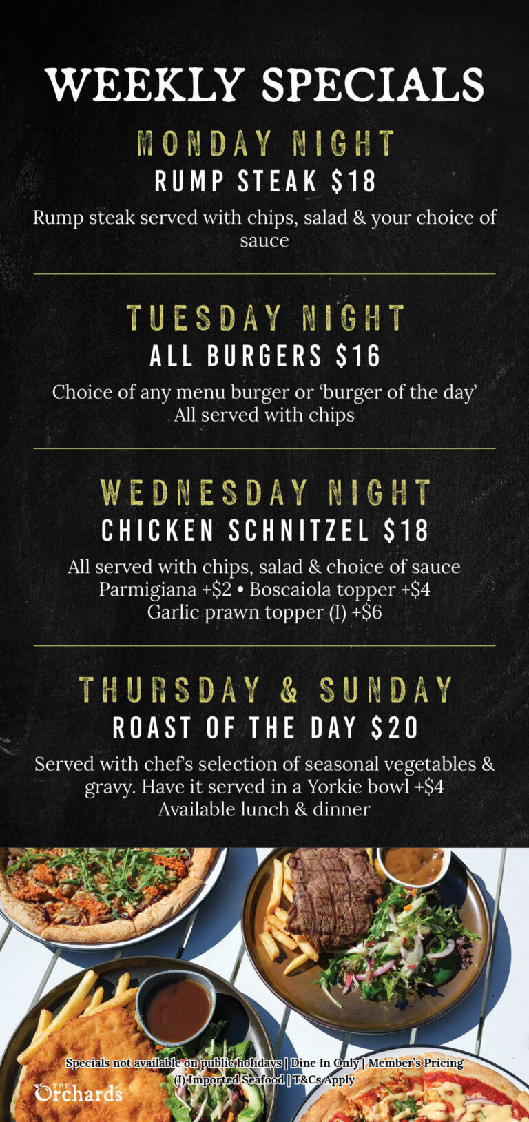 Weekly specials The Orchards
